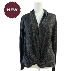 Sanctuary Women's Black with Silver Flecks Cowl-neck Top Small New With Tags